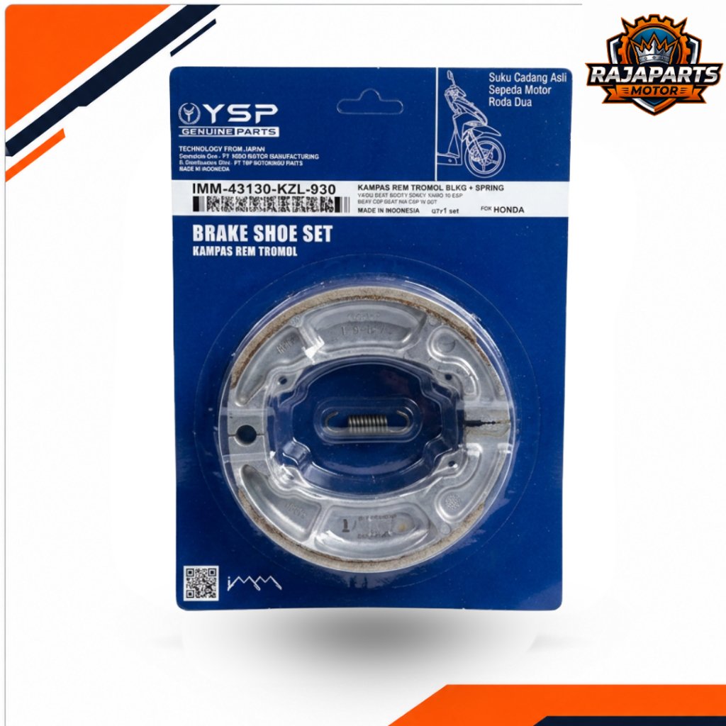 YSP KAMPAS REM TROMOL + SPRING KZL-VARIO 110 CW, VARIO 110 CBS, VARIO 110 FI, VARIO TECHNO 125-150, VARIO 125-150 (2015), VARIO 125, BEAT (KARBU,FI,POP,STREET), SCOOPY (FI,ESP), SPACY, SPACY FI, NEW T