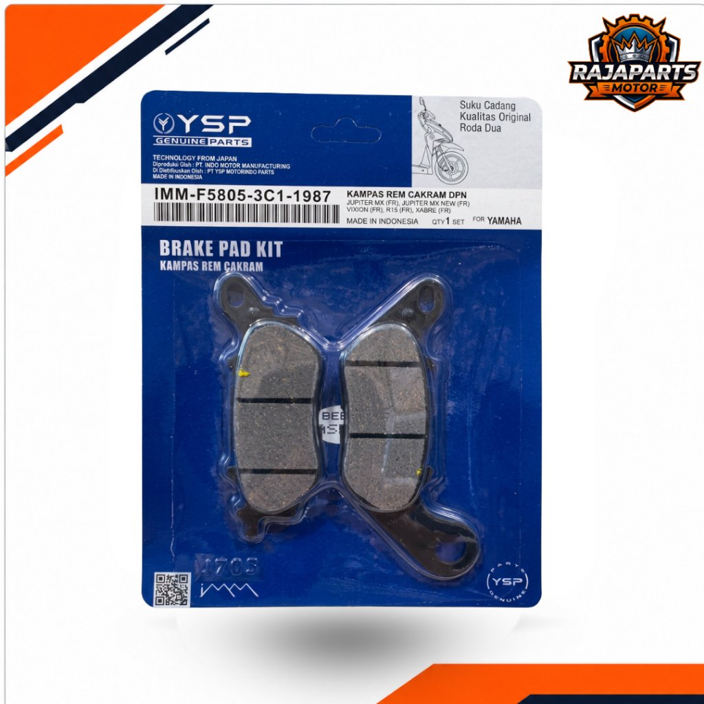 YSP diskpad press / kampas rem - 3C1-JUPITER MX (FR), JUPITER MX NEW (FR), VIXION (FR), R15 (FR), XABRE (FR), NMAX (RR)