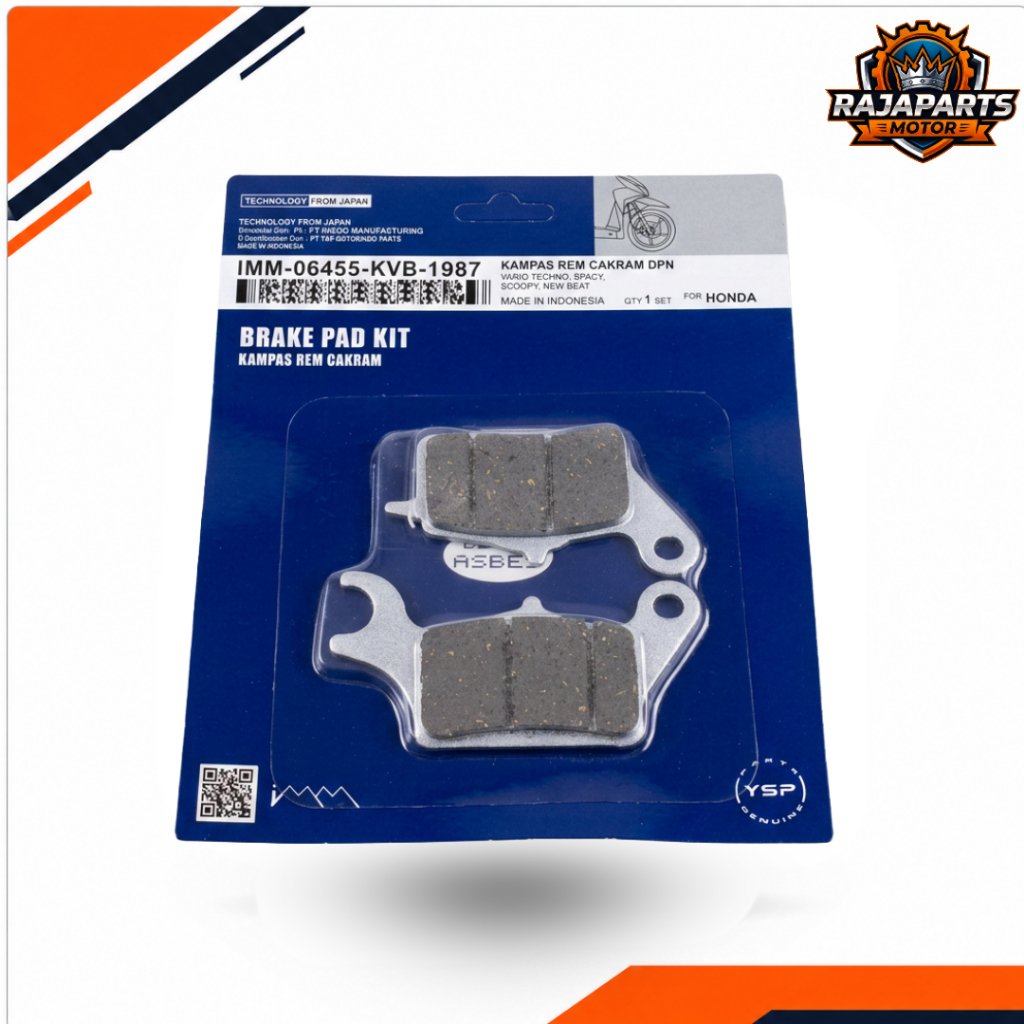 YSP diskpad press / kampas rem - KVB-VARIO ESP 110-150 (FR), VARIO 160 K2S (FR), VARIO TECHNO 125 FI CBS/STD (FR), VARIO TECHNO 125 FI (FR), BEAT&BEAT STREET (FR), BEAT FI CBS (FR), BEAT FI K25(FR), B